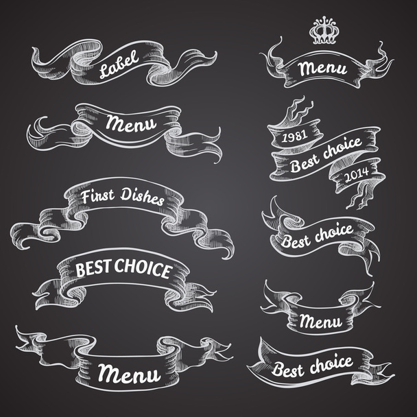 Vintage ribbon banners - Vector, Image