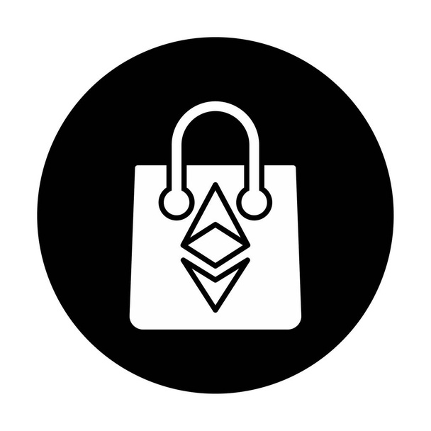 Ethereum Bag icono web, ilustración vectorial  - Vector, imagen