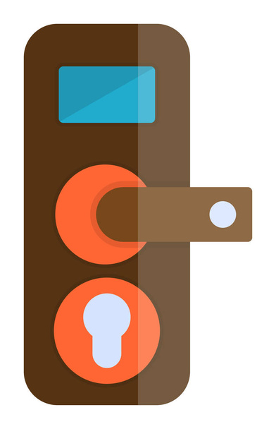 poignée de porte et icône de trou de serrure, illustration vectorielle  - Vecteur, image