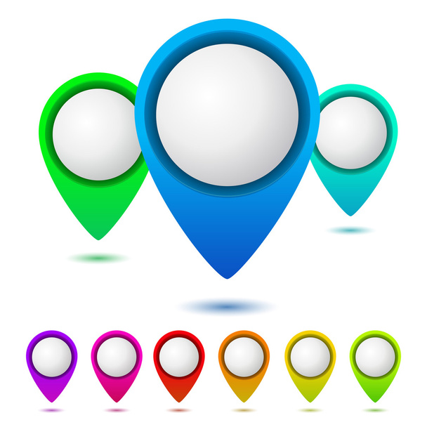 Map mark pointers - Vetor, Imagem