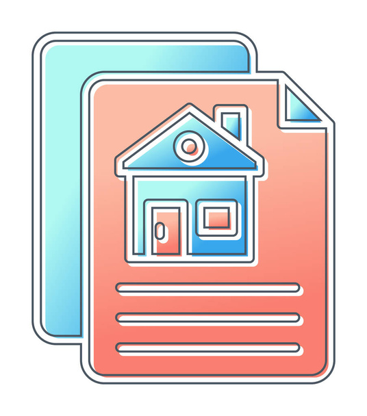 Vektor-Illustration von Papieren und Haussymbol. Bauvertrag                          - Vektor, Bild