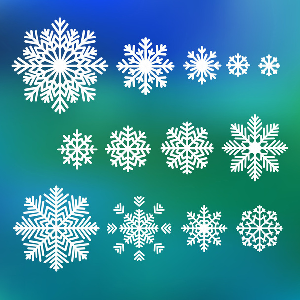 Christmas Snowflakes set - Διάνυσμα, εικόνα