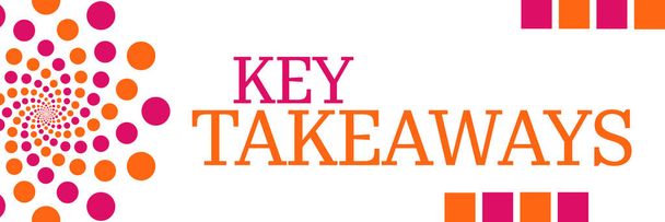 Key Takeaways text written over pink orange background. - Fotografie, Obrázek
