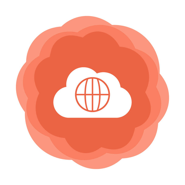 Servicio web de World Cloud. Cloud Computing Icon. Estilo de glifo simple. - Vector, imagen