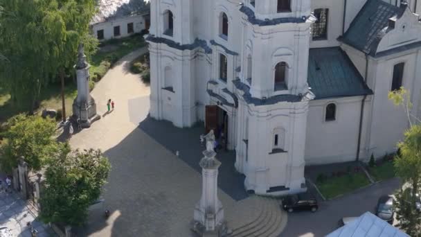Beautiful Church Old Town Chelm Aerial View Poland. High quality 4k footage - Footage, Video