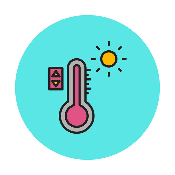 Εικονίδιο ελέγχου θερμοκρασίας, εικονογράφηση διανυσματικού εικονογράμματος  - Διάνυσμα, εικόνα