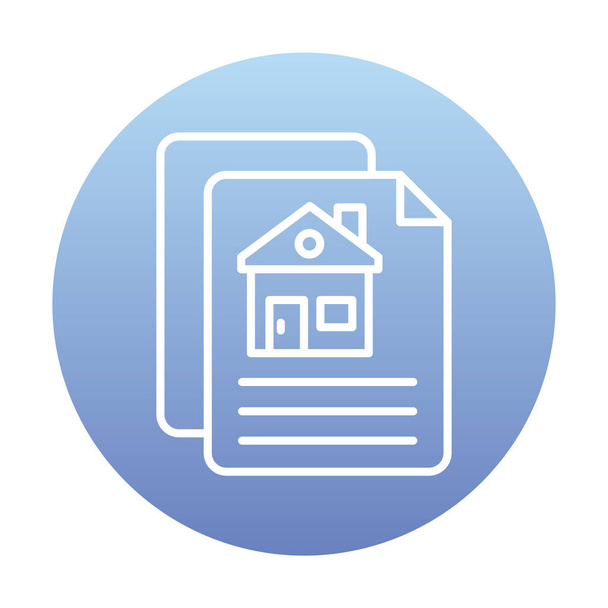 vector illustration of papers and house icon. Construction Contract                          - Vector, Image