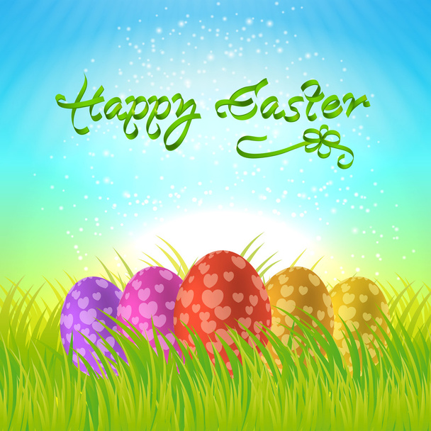 Happy Easter card - Vettoriali, immagini