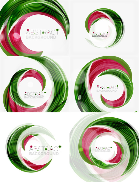 Vector green swirl line abstract background - Vector, Image