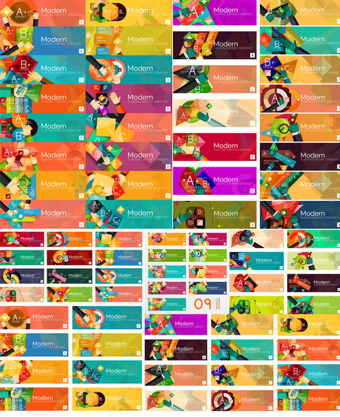 Mega set di banner infografici universali web option
 - Vettoriali, immagini
