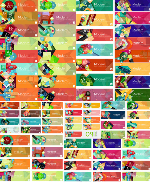Mega conjunto de banners infográficos de opción web universal
 - Vector, imagen