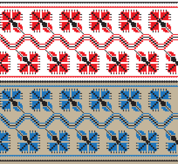 Set van etnische geometrische bloemmotief ornament in verschillende kleuren. Vectorillustratie - Vector, afbeelding