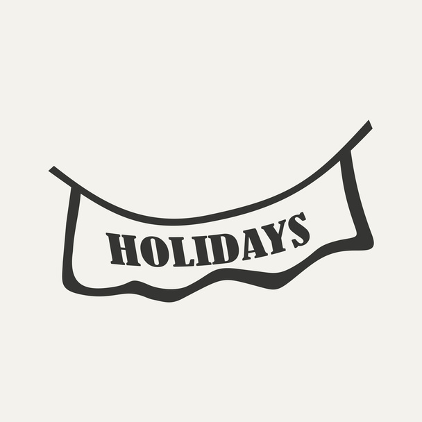 Flat in black and white mobile application signboard holidays - Вектор, зображення