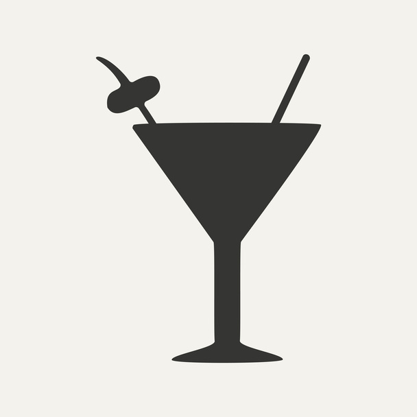 Flat in black and white mobile application cocktail - Vector, Image