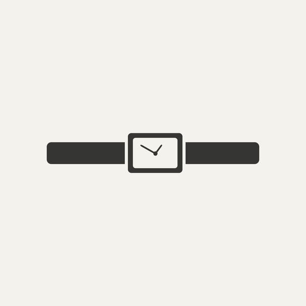 Плоские черно-белые мобильные наручные часы
 - Вектор,изображение