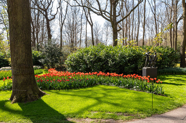 14 aprile 2022 Lisse Paesi Bassi. Il giardino primaverile Keukenhof di Lisse è una delle più grandi attrazioni dei Paesi Bassi. - Foto, immagini