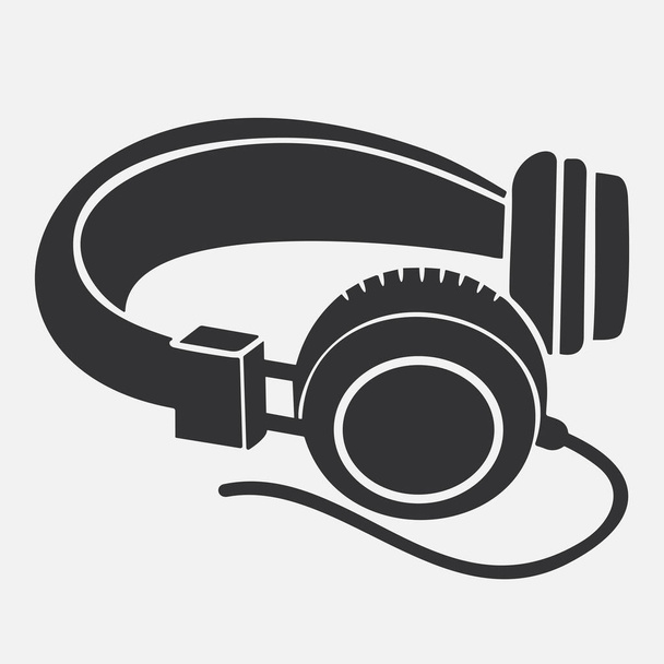 headphones vector icon isolated on white background - Vector, Image