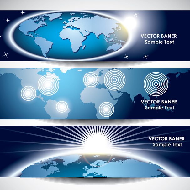 Space web banners - Vector, Image