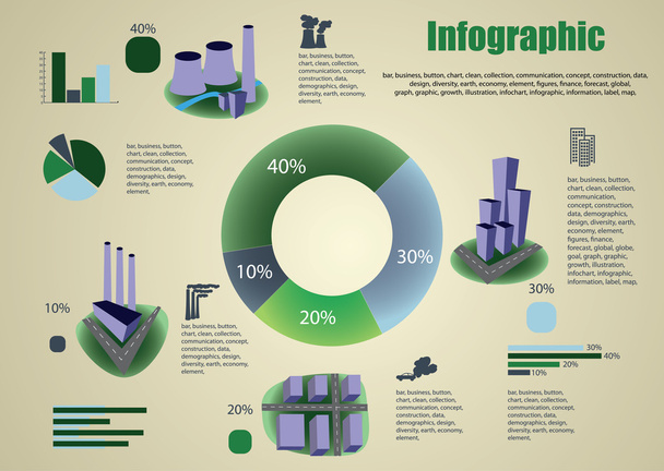 Industrial infographics and diagrams - Vector, Image