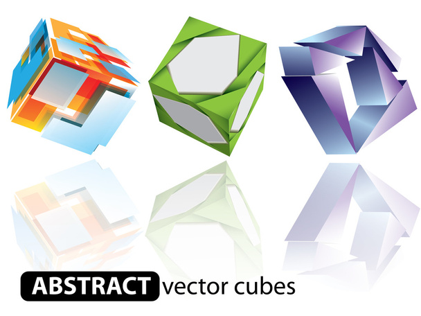 Abstract Colored Cubes - Vektör, Görsel