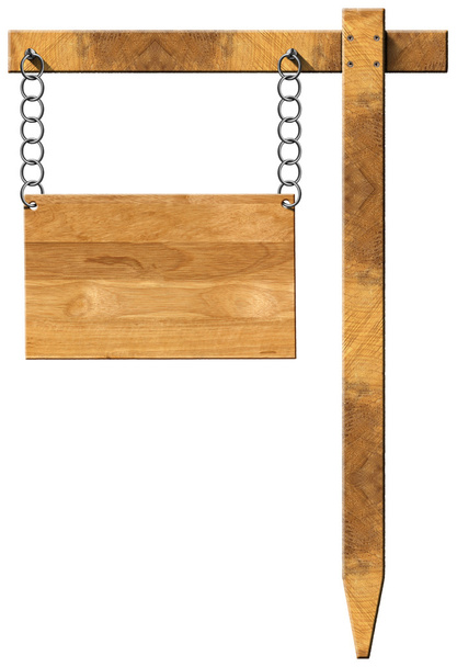 Drewniany znak z łańcucha i Polak - Zdjęcie, obraz