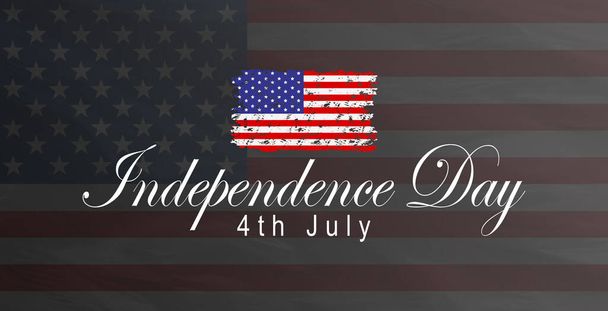 7月4日 独立記念日 アメリカの国旗を背景に. - 写真・画像