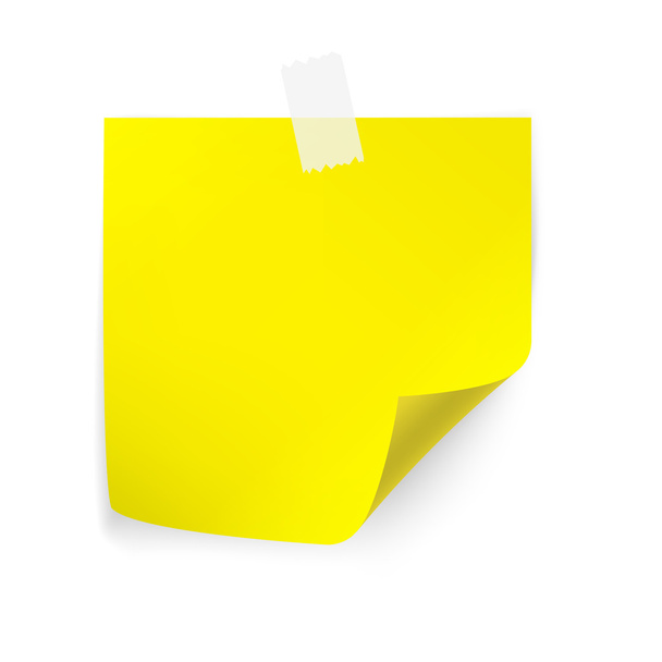 Nota de papel adhesivo amarillo
.  - Vector, imagen