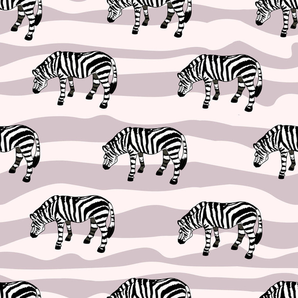 Zebra pattern. Texture of strips. Animal pattern - Vector, Image
