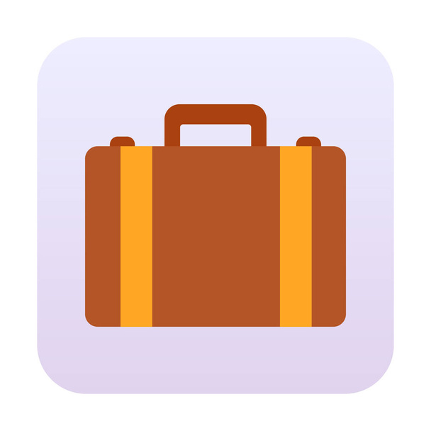 Maletín vector icono plano. Icono de caso de negocio, emoji maleta, ilustración de vectores - Vector, imagen