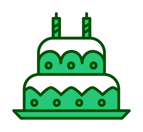 Gâteau d'anniversaire avec des bougies. illustration vectorielle icône web - Vecteur, image