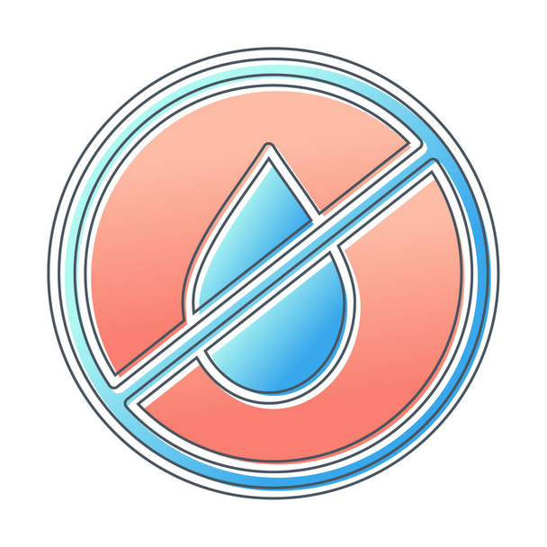 simple No Agua o líquido icono, vector de ilustración - Vector, imagen
