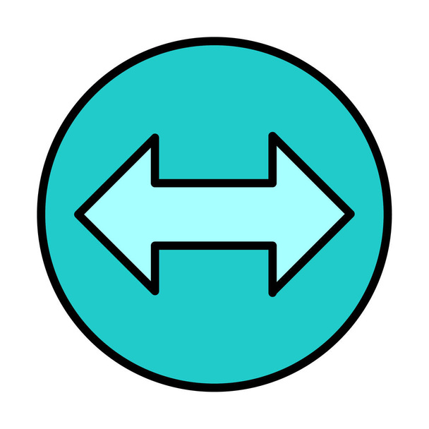 Символ двойной стрелки, два направления, левая, правая икона, векторная иллюстрация - Вектор,изображение