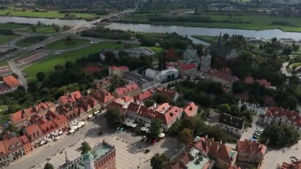 Krásná krajina Staré Město Sandomierz Aerial View Polsko. Vysoce kvalitní 4K záběry - Záběry, video