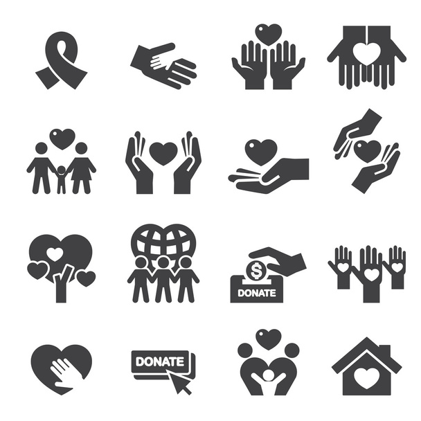 Charity Silhouette icons - Vector, Image