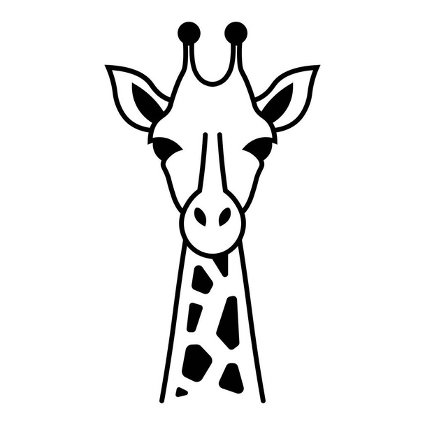 vetor preto ícone girafa isolado no fundo branco - Vetor, Imagem