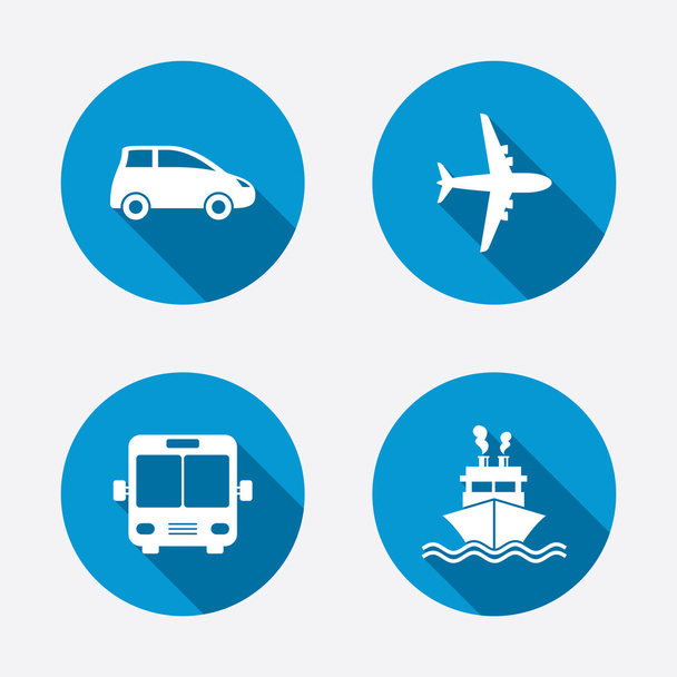 Car, Airplane, Bus and Ship. - Wektor, obraz