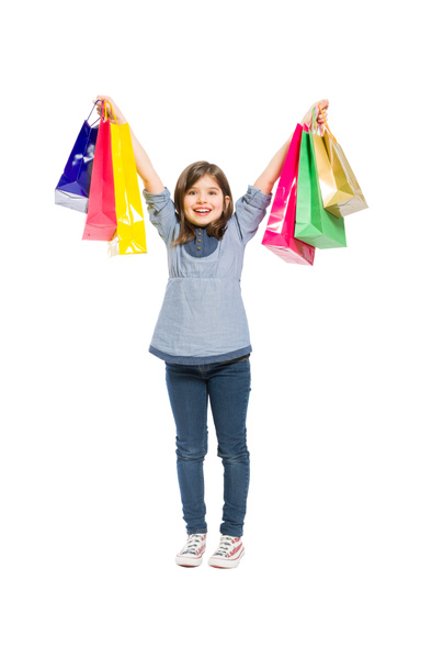 Mladí a šťastná nakupování dívka s úsměvem - Fotografie, Obrázek