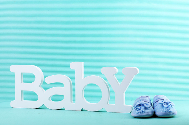 Word baby and booties - Photo, image