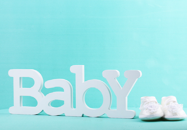 Word baby and booties - Photo, Image
