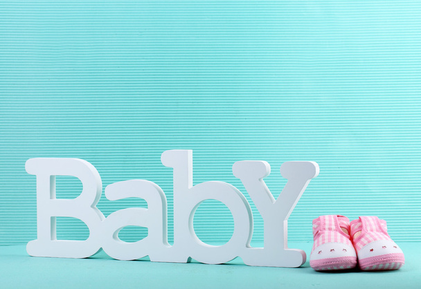 Word baby and booties - Photo, image