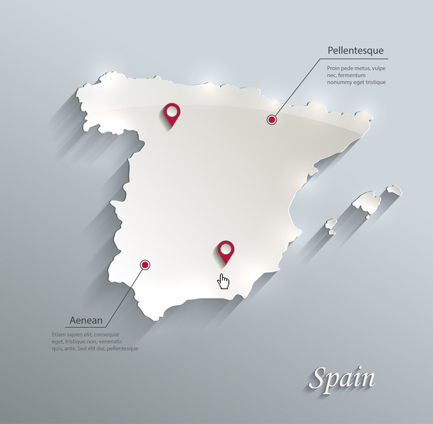 Spagna mappa carta bianca blu vettore 3D
 - Vettoriali, immagini