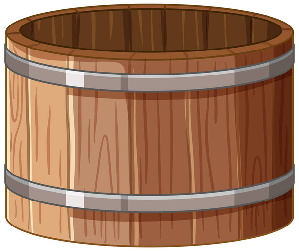 Detailní vektor tradičního dřevěného sudu. - Vektor, obrázek