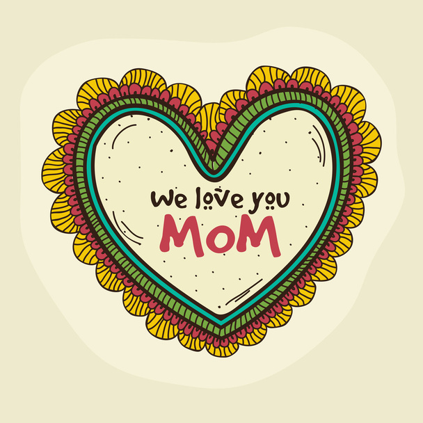 Colorful heart for Happy Mother's Day celebration. - Vector, imagen