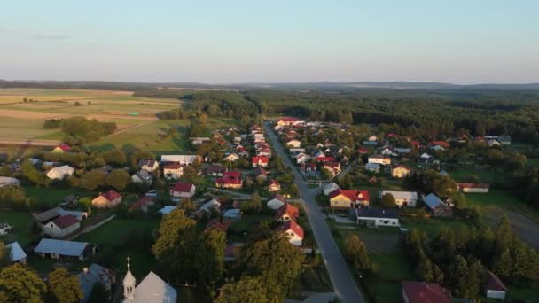 Bela paisagem Narol vista aérea Polônia. Imagens 4k de alta qualidade - Filmagem, Vídeo