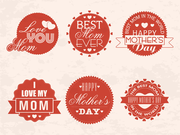 Sticker or label for Happy Mother's Day celebration. - Vettoriali, immagini