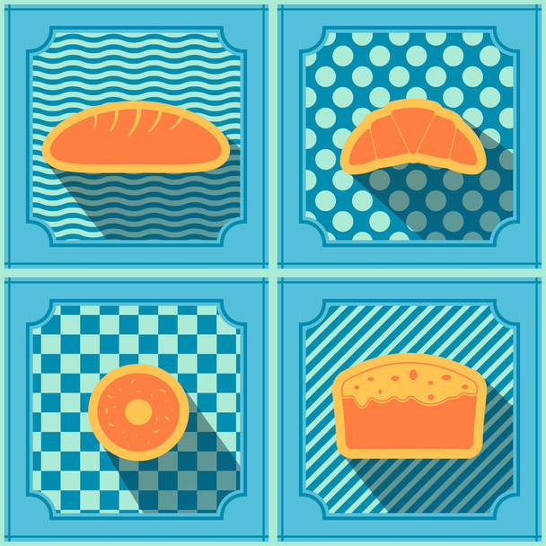 nahtloser Hintergrund mit Frühstückssymbolen - Vektor, Bild