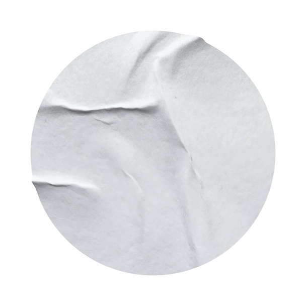 Blanco wit rond papier sticker label geïsoleerd op witte achtergrond met clipping pad - Foto, afbeelding