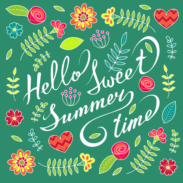 Hello sweet summer poster - Vektori, kuva