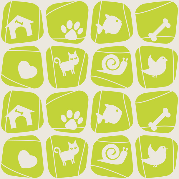 Seamless background with pets - Vector, Image