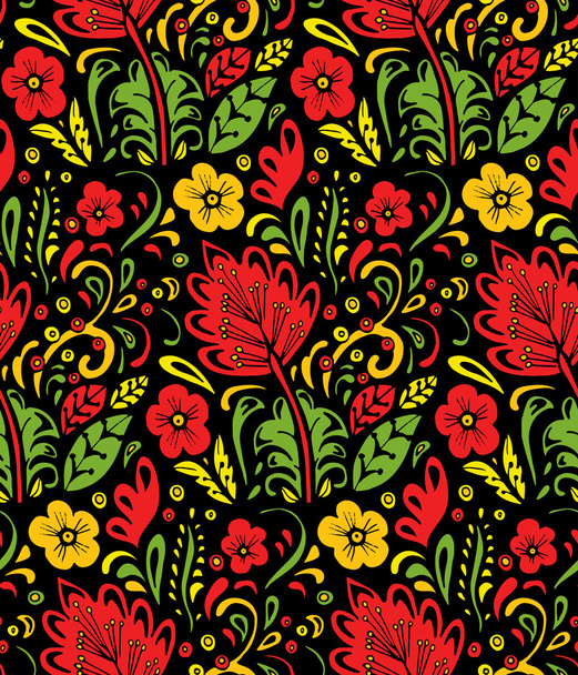 seamless pattern in khokhloma style - Vetor, Imagem
